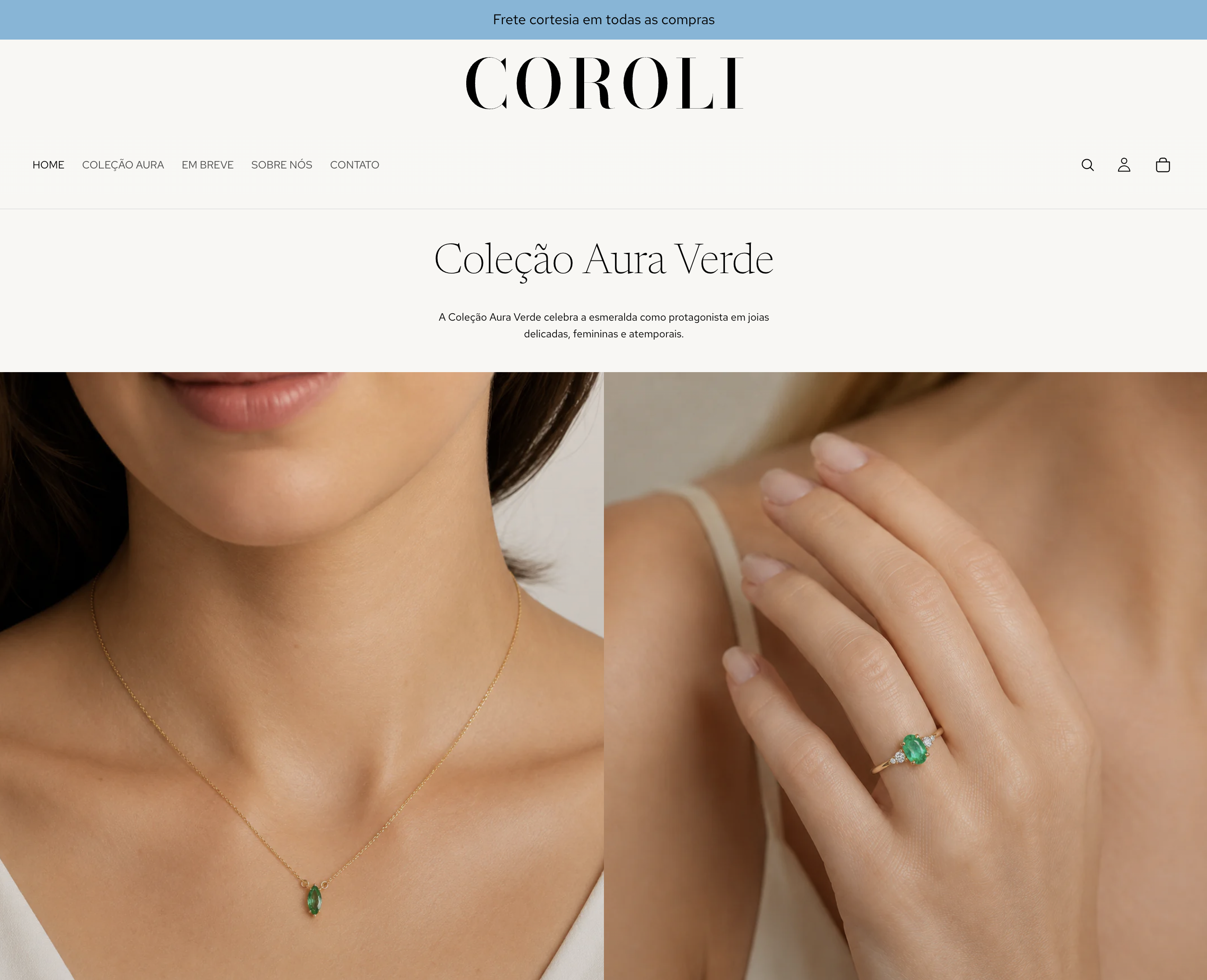 Grade visual de posicionamento da Coroli Joias